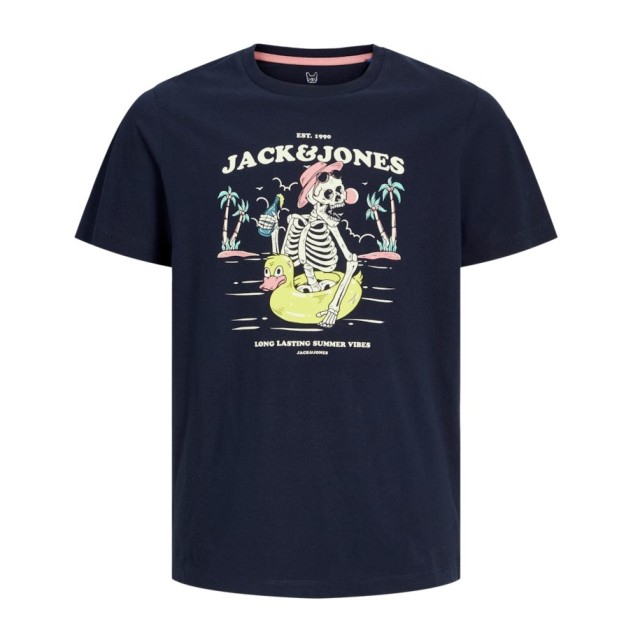 ΠΑΙΔΙΚΗ ΜΠΛΟΥΖΑ T-SHIRT SUMMER SKULL JACK AND JONES JUNIOR ΜΠΛΕ NAVY ΑΓΟΡΙ 12269825