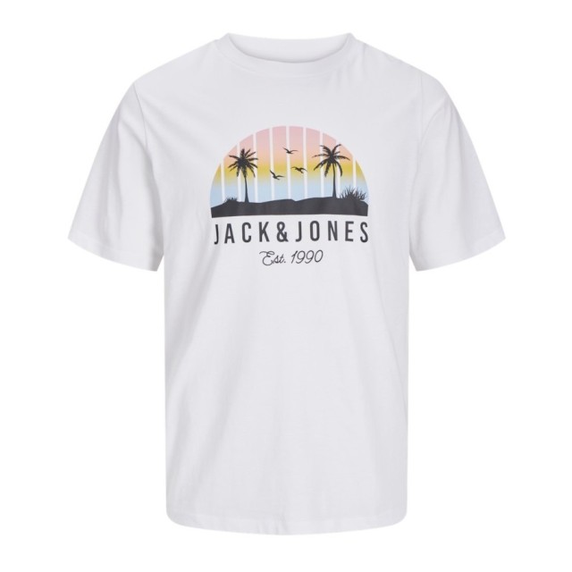 ΠΑΙΔΙΚΗ ΜΠΛΟΥΖΑ T-SHIRT PALMS JACK AND JONES JUNIOR ΑΣΠΡΟ ΑΓΟΡΙ 12269922