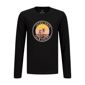 ΠΑΙΔΙΚΗ ΜΠΛΟΥΖΑ ΜΑΚΡΥΜΑΝΙΚΗ PALMS JACK AND JONES JUNIOR ΜΑΥΡΟ ΑΓΟΡΙ 12269924