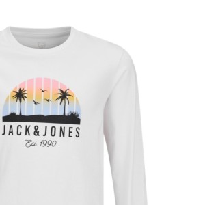 ΠΑΙΔΙΚΗ ΜΠΛΟΥΖΑ ΜΑΚΡΥΜΑΝΙΚΗ PALMS JACK AND JONES JUNIOR ΑΣΠΡΟ ΑΓΟΡΙ 12269924