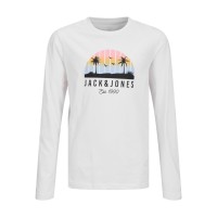 ΠΑΙΔΙΚΗ ΜΠΛΟΥΖΑ ΜΑΚΡΥΜΑΝΙΚΗ PALMS JACK AND JONES JUNIOR ΑΣΠΡΟ ΑΓΟΡΙ 12269924