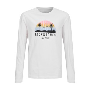 ΠΑΙΔΙΚΗ ΜΠΛΟΥΖΑ ΜΑΚΡΥΜΑΝΙΚΗ PALMS JACK AND JONES JUNIOR ΑΣΠΡΟ ΑΓΟΡΙ 12269924