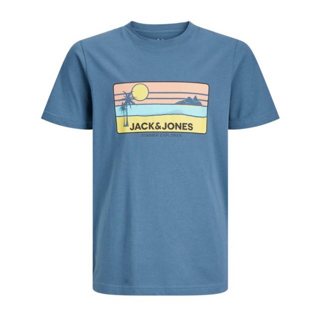 ΠΑΙΔΙΚΗ ΜΠΛΟΥΖΑ T-SHIRT SUMMER EXPLORER JACK AND JONES JUNIOR ΜΠΛΕ ΑΓΟΡΙ 12269975