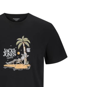 ΠΑΙΔΙΚΗ ΜΠΛΟΥΖΑ T-SHIRT SKULL ON HOLIDAY JACK AND JONES JUNIOR ΜΑΥΡΟ ΑΓΟΡΙ 12278276
