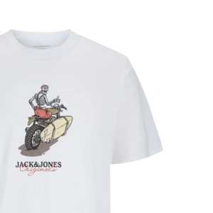 ΠΑΙΔΙΚΗ ΜΠΛΟΥΖΑ T-SHIRT SKULL ON HOLIDAY JACK AND JONES JUNIOR ΑΣΠΡΟ ΑΓΟΡΙ 12278276