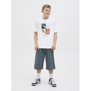 ΠΑΙΔΙΚΗ ΜΠΛΟΥΖΑ T-SHIRT ORIGINAL STUDIOS JACK AND JONES JUNIOR ΑΣΠΡΟ ΑΓΟΡΙ 12278645