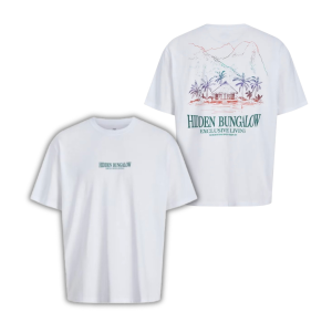 ΠΑΙΔΙΚΗ ΜΠΛΟΥΖΑ T-SHIRT HIDDEN BUNGALOW JACK AND JONES JUNIOR ΑΣΠΡΟ ΑΓΟΡΙ 12282397