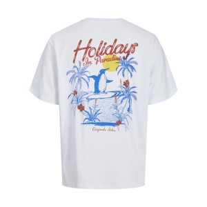 ΠΑΙΔΙΚΗ ΜΠΛΟΥΖΑ T-SHIRT PENGUIN JACK AND JONES JUNIOR ΑΣΠΡΟ ΑΓΟΡΙ 12282397