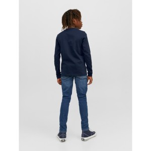 ΠΑΙΔΙΚΗ ΜΠΛΟΥΖΑ ΜΑΚΡΥΜΑΝΙΚΗ LOGO WITH LINES JACK AND JONES JUNIOR ΜΠΛΕ ΑΓΟΡΙ 12244209