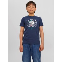 ΠΑΙΔΙΚΗ ΜΠΛΟΥΖΑ T-SHIRT SKULL JACK AND JONES JUNIOR ΜΠΛΕ ΑΓΟΡΙ 12242739