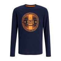 ΠΑΙΔΙΚΗ ΜΠΛΟΥΖΑ ΜΑΚΡΥΜΑΝΙΚΗ ΚΥΚΛΙΚΟ LOGO JACK  JONES JUNIOR ΜΠΛΕ ΑΓΟΡΙ 12259532