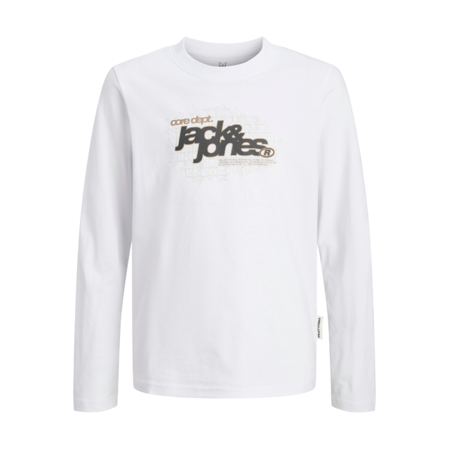 ΠΑΙΔΙΚΗ ΜΠΛΟΥΖΑ ΜΑΚΡΥΜΑΝΙΚΗ LOGO CORE JACK AND JONES JUNIOR ΑΣΠΡΟ ΑΓΟΡΙ 12285159