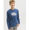 ΠΑΙΔΙΚΗ ΜΠΛΟΥΖΑ ΜΑΚΡΥΜΑΝΙΚΗ LOGO CORE JACK AND JONES JUNIOR ΜΠΛΕ ΑΓΟΡΙ 12285159