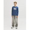 ΠΑΙΔΙΚΗ ΜΠΛΟΥΖΑ ΜΑΚΡΥΜΑΝΙΚΗ LOGO CORE JACK AND JONES JUNIOR ΜΠΛΕ ΑΓΟΡΙ 12285159
