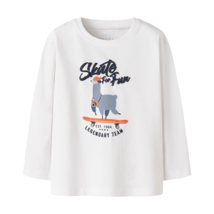 ΠΑΙΔΙΚΗ ΜΠΛΟΥΖΑ ΜΑΚΡΥΜΑΝΙΚΗ SKATE LAMA NAME IT ΑΣΠΡΟ ΑΓΟΡΙ 13224978