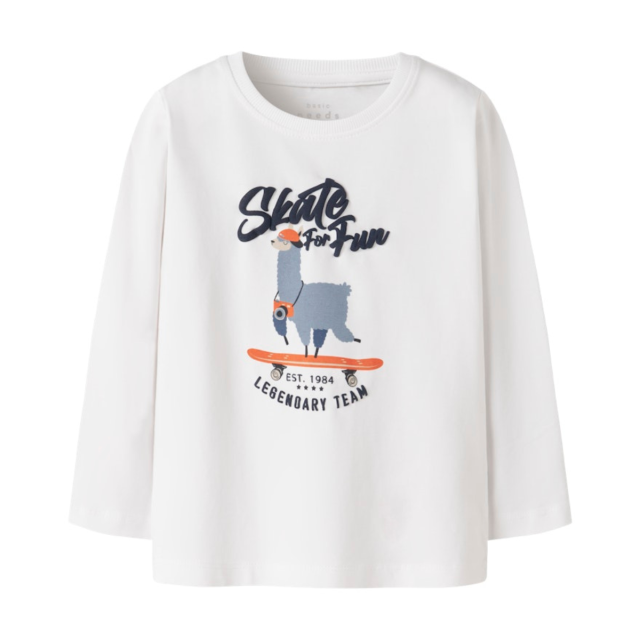 ΠΑΙΔΙΚΗ ΜΠΛΟΥΖΑ ΜΑΚΡΥΜΑΝΙΚΗ SKATE LAMA NAME IT ΑΣΠΡΟ ΑΓΟΡΙ 13224978