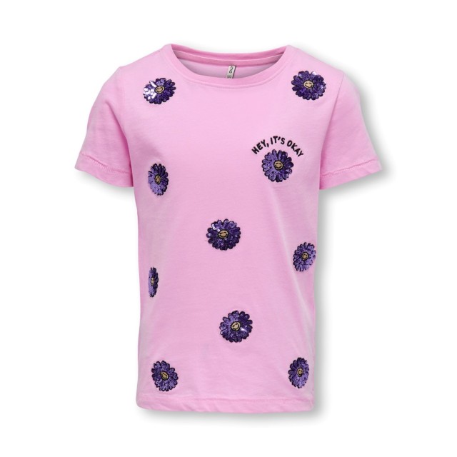 ΠΑΙΔΙΚΗ ΜΠΛΟΥΖΑ T-SHIRT DAISIES ΜΕ ΠΑΓΙΕΤΕΣ KIDS ONLY ΡΟΖ ΚΟΡΙΤΣΙ 15286223
