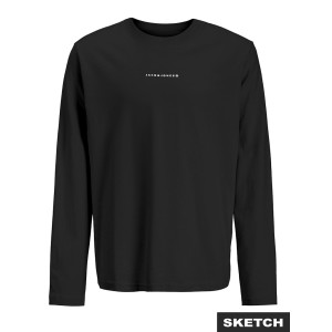 ΠΑΙΔΙΚΗ ΜΠΛΟΥΖΑ ΜΑΚΡΥΜΑΝΙΚΗ BLACK AND WHITE JACK AND JONES JUNIOR ΜΑΥΡΟ ΑΓΟΡΙ 12293618