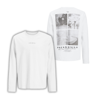 ΠΑΙΔΙΚΗ ΜΠΛΟΥΖΑ ΜΑΚΡΥΜΑΝΙΚΗ BLACK AND WHITE JACK AND JONES JUNIOR ΑΣΠΡΟ ΑΓΟΡΙ 12293618