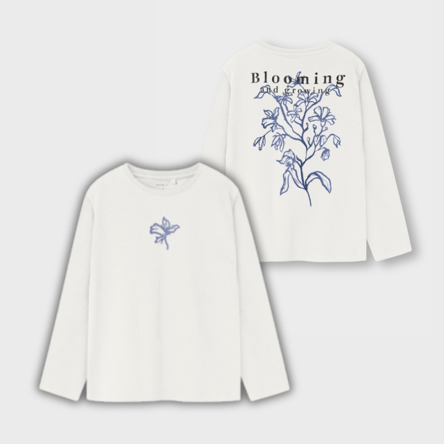 ΠΑΙΔΙΚΗ ΜΠΛΟΥΖΑ ΜΑΚΡΥΜΑΝΙΚΗ BLOOMING NAME IT ΑΣΠΡΟ ΚΟΡΙΤΣΙ 13248144