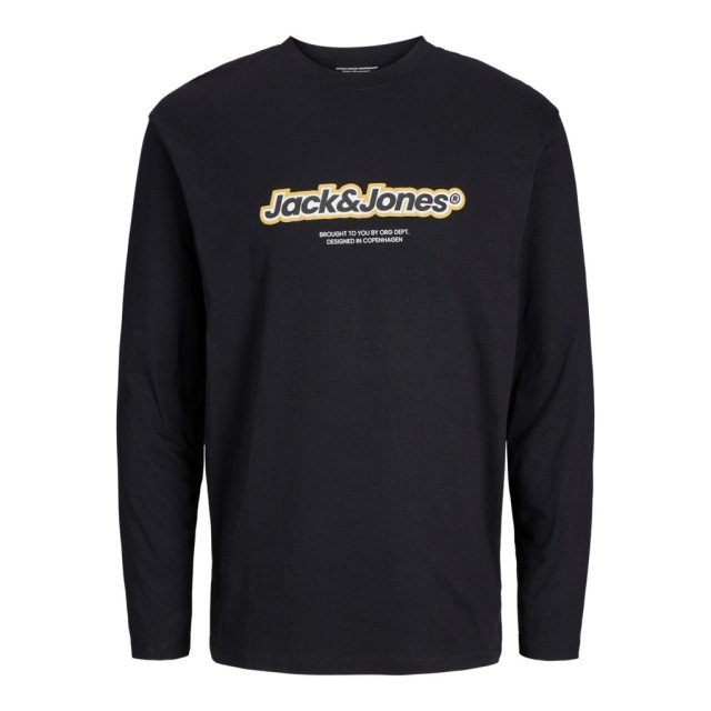 ΠΑΙΔΙΚΗ ΜΠΛΟΥΖΑ ΜΑΚΡΥΜΑΝΙΚΗ ΑΝΑΓΛΥΦΟ LOGO JACK AND JONES JUNIOR ΜΑΥΡΟ ΑΓΟΡΙ 12267445
