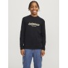 ΠΑΙΔΙΚΗ ΜΠΛΟΥΖΑ ΜΑΚΡΥΜΑΝΙΚΗ ΑΝΑΓΛΥΦΟ LOGO JACK AND JONES JUNIOR ΜΑΥΡΟ ΑΓΟΡΙ 12267445