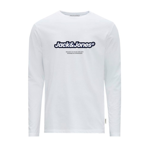 ΠΑΙΔΙΚΗ ΜΠΛΟΥΖΑ ΜΑΚΡΥΜΑΝΙΚΗ ΑΝΑΓΛΥΦΟ LOGO JACK AND JONES JUNIOR ΑΣΠΡΟ ΑΓΟΡΙ 12267445