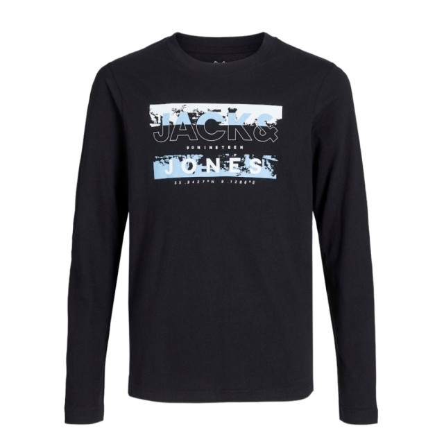 ΠΑΙΔΙΚΗ ΜΠΛΟΥΖΑ ΜΑΚΡΥΜΑΝΙΚΗ ΜΕ ΣΤΑΜΠΑ JACK AND JONES JUNIOR ΜΑΥΡΟ ΑΓΟΡΙ 12271368