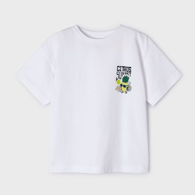 ΠΑΙΔΙΚΗ ΜΠΛΟΥΖΑ T-SHIRT CITRUS SUNSET MAYORAL ΑΣΠΡΟ ΑΓΟΡΙ 24-03023-034