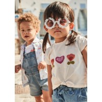 ΠΑΙΔΙΚΗ ΜΠΛΟΥΖΑ T-SHIRT ΜΕ ΔΕΣΙΜΟ ΚΑΙ ΚΕΝΤΗΤΑ ΛΟΥΛΟΥΔΙΑ MAYORAL ΜΠΕΖ ΚΟΡΙΤΣΙ 25-01046-061