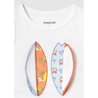 ΠΑΙΔΙΚΗ ΜΠΛΟΥΖΑ ΑΜΑΝΙΚΗ ΔΙΑΔΡΑΣΤΙΚΗ SURF BOARDS MAYORAL ΑΣΠΡΟ ΑΓΟΡΙ 25-01069-068