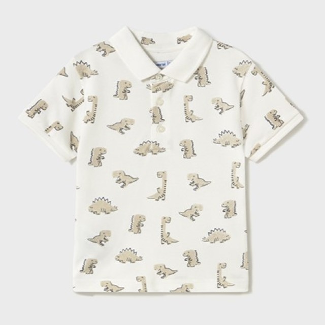ΠΑΙΔΙΚΗ ΜΠΛΟΥΖΑ T-SHIRT POLO ΣΤΑΜΠΩΤΟ MAYORAL ΑΣΠΡΟ ΑΓΟΡΙ 25-01109-065