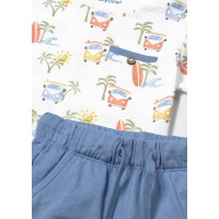 ΠΑΙΔΙΚΟ ΣΕΤ 3 ΤΜΧ 2 ΜΠΛΟΥΖΕΣ T-SHIRT ΚΑΙ ΒΕΡΜΟΥΔΑ SURF MAYORAL ΠΟΡΤΟΚΑΛΙ ΜΠΛΕ ΑΓΟΡΙ 25-01652-020