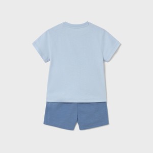 ΠΑΙΔΙΚΟ ΣΕΤ 2 ΤΜΧ ΜΠΛΟΥΖΑ T-SHIRT ΚΑΙ ΒΕΡΜΟΥΔΑ ΣΑΝΙΔΕΣ MAYORAL ΜΠΛΕ ΑΓΟΡΙ 25-01656-026