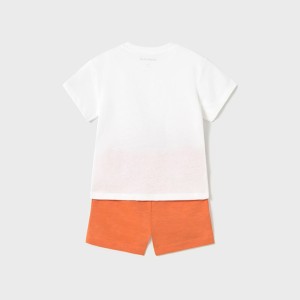 ΠΑΙΔΙΚΟ ΣΕΤ 2 ΤΜΧ ΜΠΛΟΥΖΑ T-SHIRT ΚΑΙ ΒΕΡΜΟΥΔΑ ΣΑΝΙΔΕΣ MAYORAL ΠΟΡΤΟΚΑΛΙ ΑΓΟΡΙ 25-01656-024