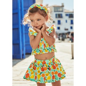ΠΑΙΔΙΚΟ ΣΕΤ 3 ΤΜΧ T-SHIRT CROP ΣΦΗΚΟΦΩΛΙΑ, ΦΟΥΣΤΑ ΜΕ ΒΡΑΚΑΚΙ ΚΑΙ ΚΟΡΔΕΛΑ MAYORAL ΠΟΛΥΧΡΩΜΟ ΚΟΡΙΤΣΙ 25-01930-010