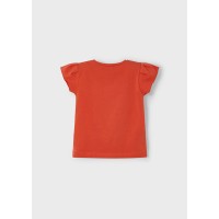 ΠΑΙΔΙΚΗ ΜΠΛΟΥΖΑ T-SHIRT ΜΕ ΒΟΛΑΝ ΣΤΑ ΜΑΝΙΚΙΑ MAYORAL ΚΟΚΚΙΝΟ ΚΟΡΙΤΣΙ 25-03015-039