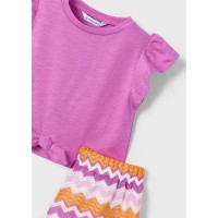 ΠΑΙΔΙΚΟ ΣΕΤ 2 ΤΜΧ ΜΠΛΟΥΖΑ T-SHIRT ΜΕ ΒΟΛΑΝ ΚΑΙ ΣΟΡΤΣ ΠΛΕΚΤΟ MAYORAL ΦΟΥΞΙΑ ΚΟΡΙΤΣΙ 25-03209-056