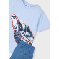 ΠΑΙΔΙΚΟ ΣΕΤ 2 ΤΜΧ ΜΠΛΟΥΖΑ T-SHIRT KAI ΒΕΡΜΟΥΔΑ ΧΕΛΩΝΑ MAYORAL ΓΑΛΑΖΙΟ ΜΠΛΕ ΑΓΟΡΙ 25-03609-023