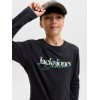 ΠΑΙΔΙΚΗ ΜΠΛΟΥΖΑ ΜΑΚΡΥΜΑΝΙΚΗ JACK AND JONES JUNIOR ΜΑΥΡΟ ΑΓΟΡΙ 12306294
