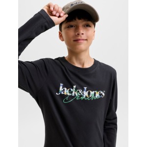 ΠΑΙΔΙΚΗ ΜΠΛΟΥΖΑ ΜΑΚΡΥΜΑΝΙΚΗ JACK AND JONES JUNIOR ΜΑΥΡΟ ΑΓΟΡΙ 12306294