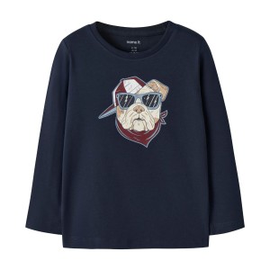 ΠΑΙΔΙΚΗ ΜΠΛΟΥΖΑ ΜΑΚΡΥΜΑΝΙΚΗ BULLDOG NAME IT ΜΠΛΕ ΑΓΟΡΙ 13224978