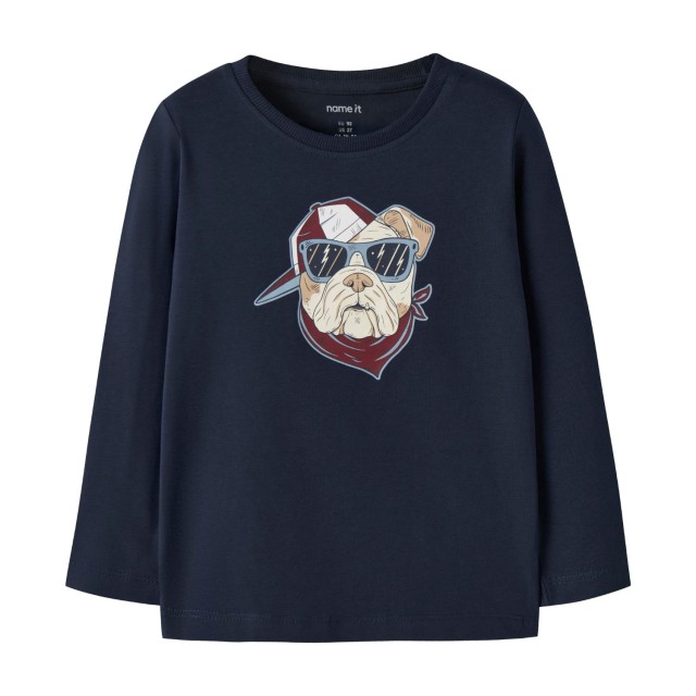ΠΑΙΔΙΚΗ ΜΠΛΟΥΖΑ ΜΑΚΡΥΜΑΝΙΚΗ BULLDOG NAME IT ΜΠΛΕ ΑΓΟΡΙ 13224978