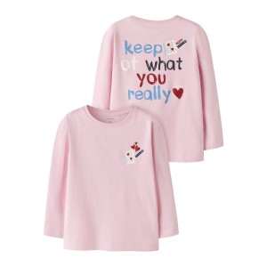 ΠΑΙΔΙΚΗ ΜΠΛΟΥΖΑ ΜΑΚΡΥΜΑΝΙΚΗ BACK PRINT NAME IT ΡΟΖ ΚΟΡΙΤΣΙ 13259027