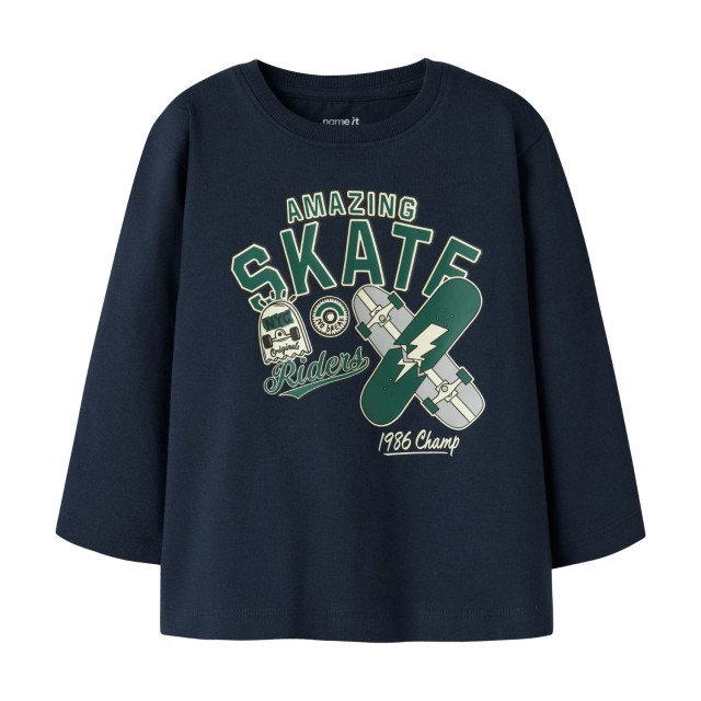 ΠΑΙΔΙΚΗ ΜΠΛΟΥΖΑ ΜΑΚΡΥΜΑΝΙΚΗ SKATE NAME IT ΜΠΛΕ ΑΓΟΡΙ 13259101