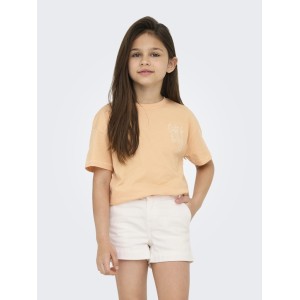 ΠΑΙΔΙΚΗ ΜΠΛΟΥΖΑ T-SHIRT ΜΕ ΚΕΝΤΗΤΑ ΓΡΑΜΜΑΤΑ KIDS ONLY ΠΟΡΤΟΚΑΛΙ ΚΟΡΙΤΣΙ 15343369
