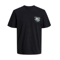 ΠΑΙΔΙΚΗ ΜΠΛΟΥΖΑ T-SHIRT ME ΣΤΑΜΠΑ ΣΤΗΝ ΠΛΑΤΗ TROPICAL FRUITS LOOSE FIT JACK  JONES JUNIOR ΜΑΥΡΟ ΑΓΟΡΙ 12254032