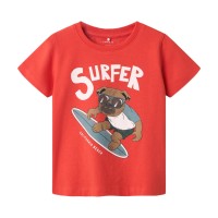 ΠΑΙΔΙΚΗ ΜΠΛΟΥΖΑ T-SHIRT ΣΚΥΛΟΣ SURFER NAME IT ΚΟΚΚΙΝΟ ΑΓΟΡΙ 13241419