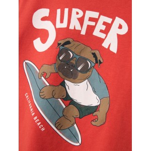 ΠΑΙΔΙΚΗ ΜΠΛΟΥΖΑ T-SHIRT ΣΚΥΛΟΣ SURFER NAME IT ΚΟΚΚΙΝΟ ΑΓΟΡΙ 13241419