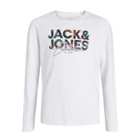 ΠΑΙΔΙΚΗ ΜΠΛΟΥΖΑ ΜΑΚΡΥΜΑΝΙΚΗ COLOR SPLASH JACK AND JONES JUNIOR ΑΣΠΡΟ ΑΓΟΡΙ 12279841